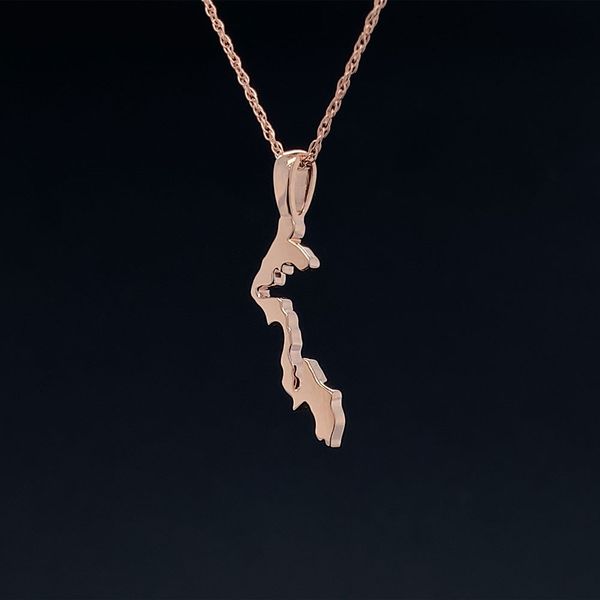 Custom Designed Petite Whidbey Island Pendant in Rose Gold Image 2 Geralds Jewelry Oak Harbor, WA