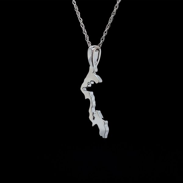 Custom Designed Petite Whidbey Island Pendant in White Gold Image 2 Geralds Jewelry Oak Harbor, WA