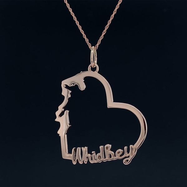 Custom Whidbey Island Heart Pendant in Rose Gold Geralds Jewelry Oak Harbor, WA