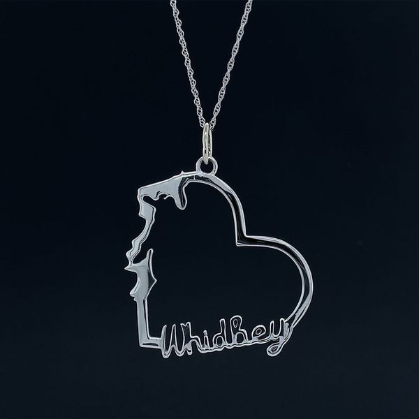 Custom Whidbey Island Heart Pendant in White Gold Image 2 Geralds Jewelry Oak Harbor, WA