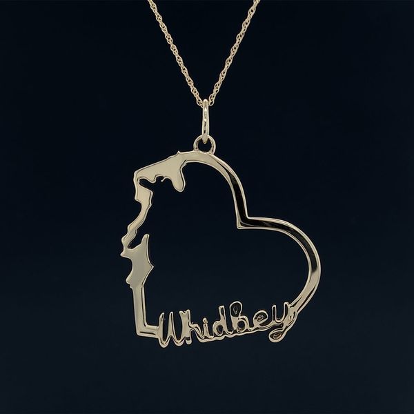 Custom Whidbey Island Heart Pendant in Yellow Gold Image 2 Geralds Jewelry Oak Harbor, WA