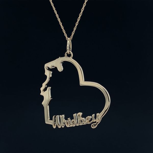 Custom Whidbey Island Heart Pendant in Yellow Gold Geralds Jewelry Oak Harbor, WA