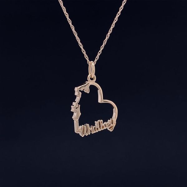 Custom Petite Whidbey Island Heart Pendant in Yellow Gold Image 2 Geralds Jewelry Oak Harbor, WA