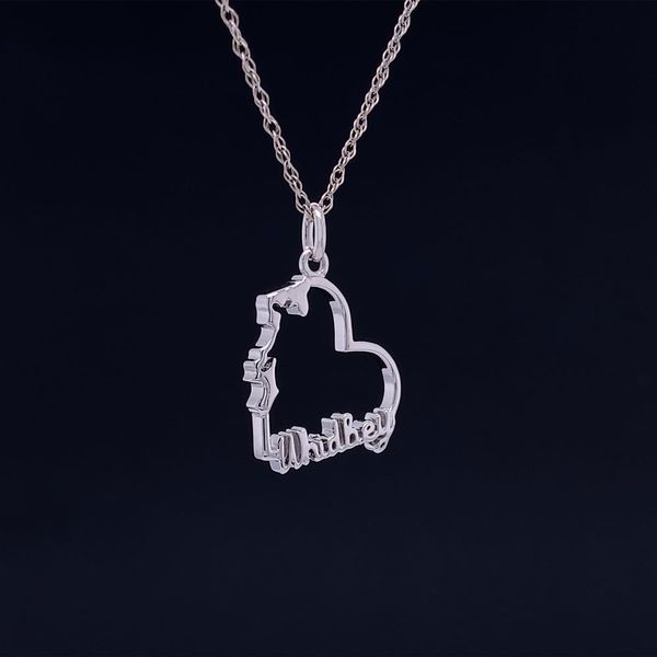 Custom Petite Whidbey Island Heart Pendant in White Gold Image 2 Geralds Jewelry Oak Harbor, WA