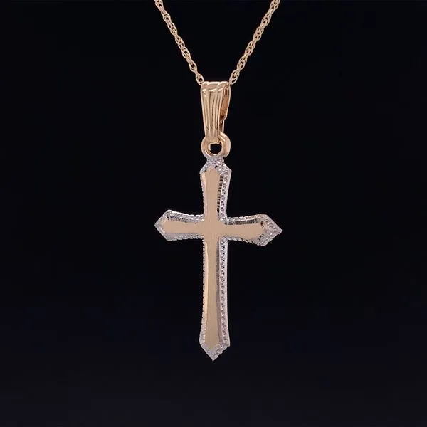 Two tone cross necklace on sale
