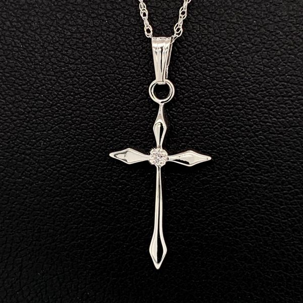 14K White Gold And Diamond Cross Pendant Geralds Jewelry Oak Harbor, WA