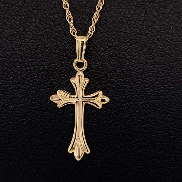 14K Yellow Gold Fancy Ladies Cross Pendant Geralds Jewelry Oak Harbor, WA