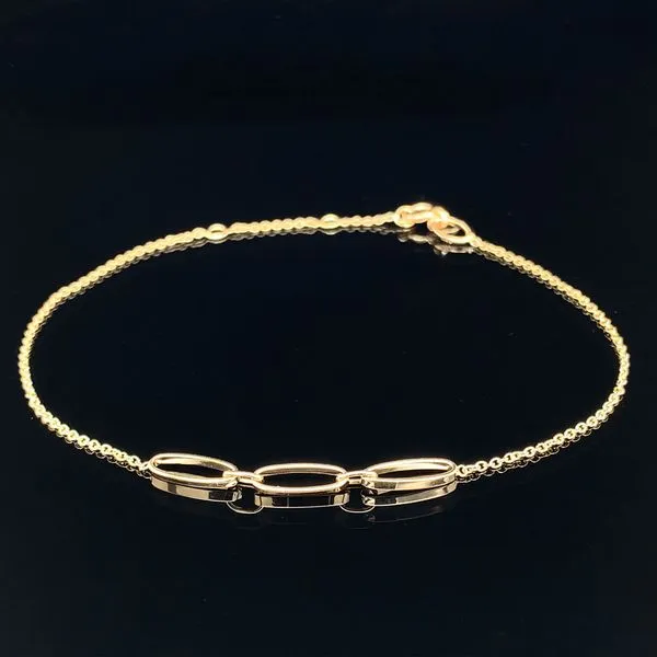 Yellow Gold Triple Link Bracelet Image 2 Geralds Jewelry Oak Harbor, WA