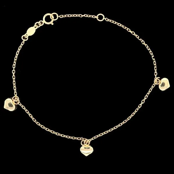 Yellow Gold Puffed Heart Bracelet Geralds Jewelry Oak Harbor, WA