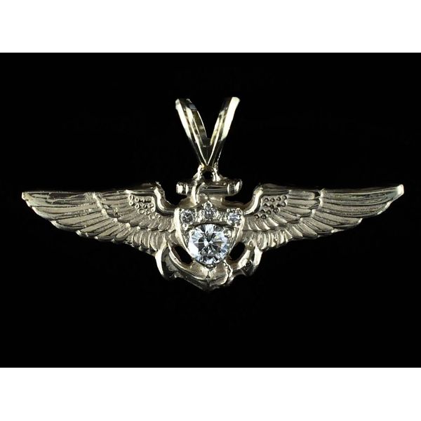 14k & Diamond Pilots Wings Pendant, Sweetheart Size Geralds Jewelry Oak Harbor, WA