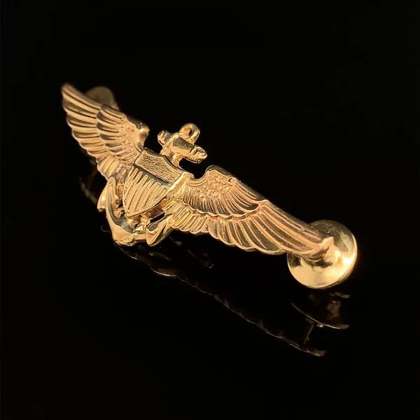 14K Yellow Gold Pilots Wings, Full Size Image 2 Geralds Jewelry Oak Harbor, WA