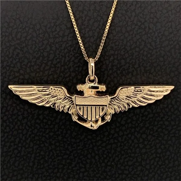 14K Yellow Gold Custom Pilots Wings, Sweetheart Size Geralds Jewelry Oak Harbor, WA