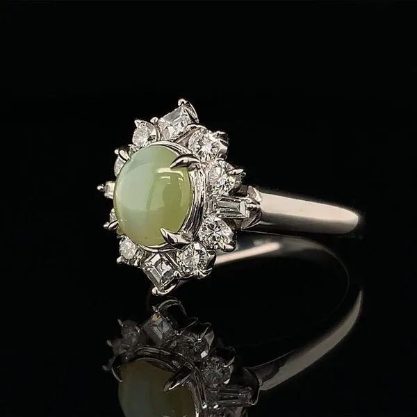 Natural Honey Cat's Eye Chrysoberyl And Diamond Fashion Ring Image 2 Geralds Jewelry Oak Harbor, WA