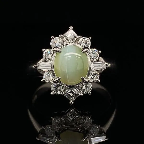 Natural Honey Cat's Eye Chrysoberyl And Diamond Fashion Ring Geralds Jewelry Oak Harbor, WA