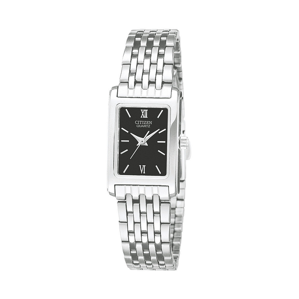 Ladies Citizen Silver-Tone Stainless Steel Black Dial Quartz Watch Geralds Jewelry Oak Harbor, WA