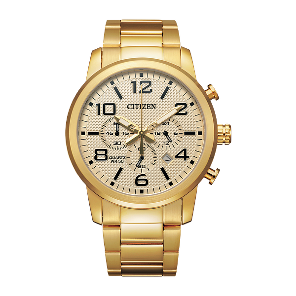 Men's Citizen Gold-Tone Stainless Steel Quartz Watch Geralds Jewelry Oak Harbor, WA