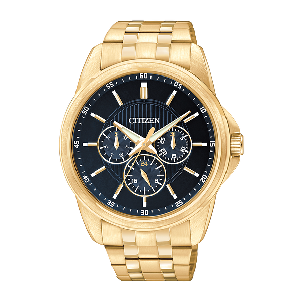 Men's Citizen Gold-Tone Stainless Steel Black Dial Quartz Watch Geralds Jewelry Oak Harbor, WA