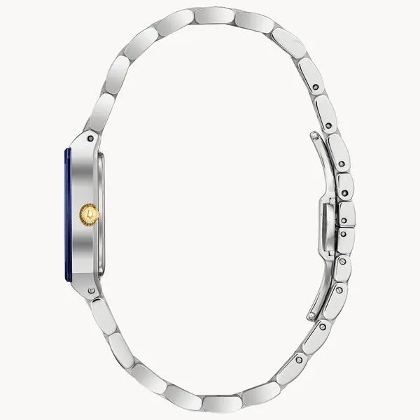 Bulova Modern Quadra Two Tone Ladies Watch Image 2 Geralds Jewelry Oak Harbor, WA