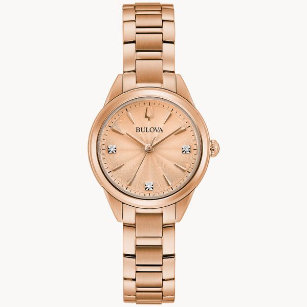 Bulova Classic Sutton Rose-Tone Ladies Watch Geralds Jewelry Oak Harbor, WA