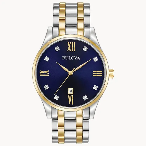 Bulova Men's Classic Diamond Two-Tone Watch Geralds Jewelry Oak Harbor, WA