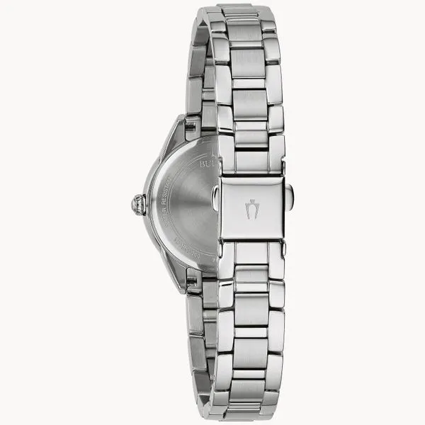 Bulova Ladies Classic Sutton Silver-Tone and Blue Watch Image 3 Geralds Jewelry Oak Harbor, WA