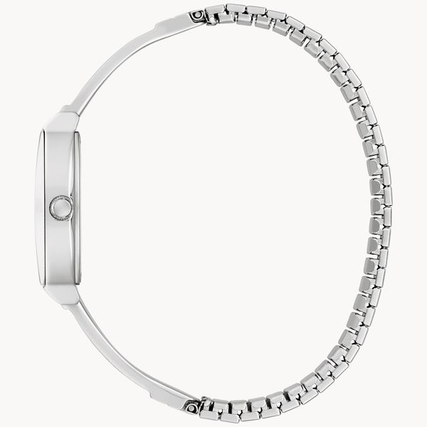 Caravelle Ladies Silver Tone Watch with Light Blue Dial Expansion Band Watch Image 2 Geralds Jewelry Oak Harbor, WA