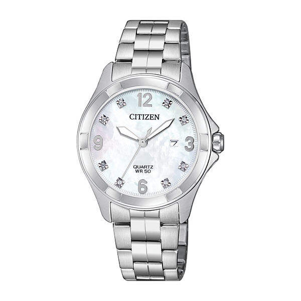 Ladies Citizen Quartz Silver-Tone Stainless Steel Mother-Of-Pearl Dial Geralds Jewelry Oak Harbor, WA