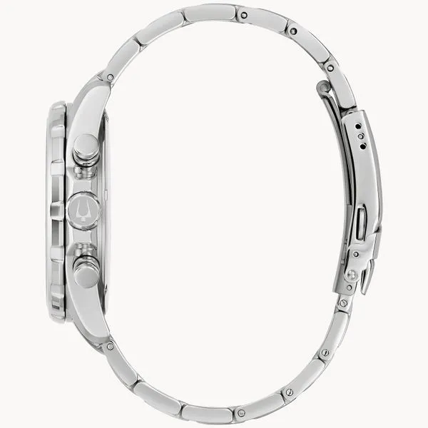 Bulova Series B Marine Star Silver-Tone And Orange Men's Watch Image 2 Geralds Jewelry Oak Harbor, WA