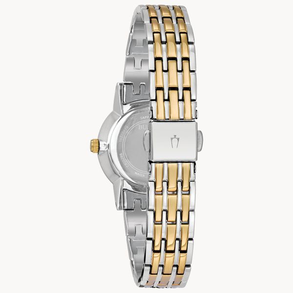Bulova Ladies Classic Two-Tone Stainless Steel Watch Image 3 Geralds Jewelry Oak Harbor, WA