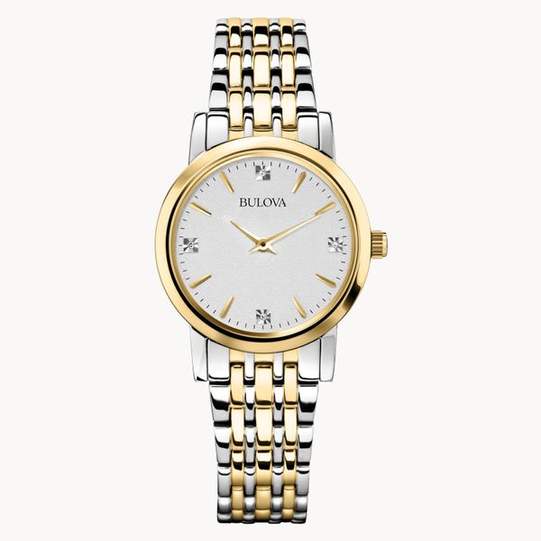 Bulova Ladies Classic Two-Tone Stainless Steel Watch Geralds Jewelry Oak Harbor, WA