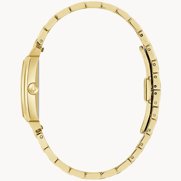 Bulova Ladies Sutton Rectangular Yellow-Tone Watch Image 2 Geralds Jewelry Oak Harbor, WA