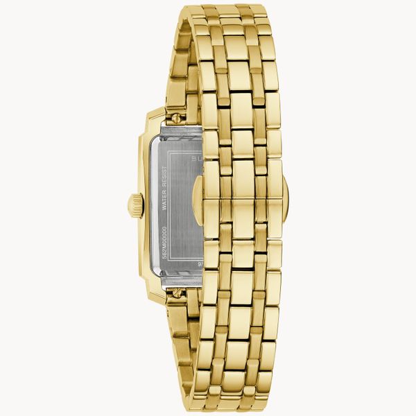 Bulova Ladies Sutton Rectangular Yellow-Tone Watch Image 3 Geralds Jewelry Oak Harbor, WA