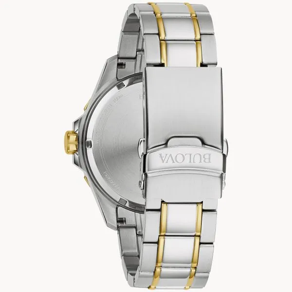 Bulova Men's Series B Marine Star Two-Tone and Blue Dial Watch Image 3 Geralds Jewelry Oak Harbor, WA