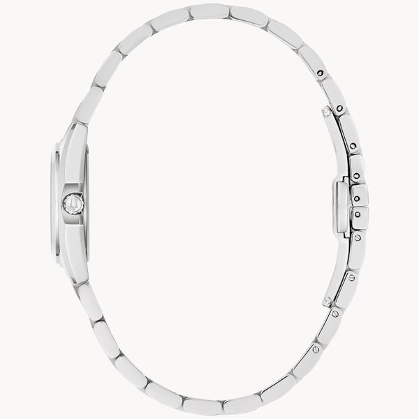 Bulova Ladies Surveyor Silver Tone with Blue Dial Watch Image 2 Geralds Jewelry Oak Harbor, WA