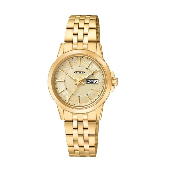 Ladies Citizen Gold-Tone Stainless Steel Quartz Watch Geralds Jewelry Oak Harbor, WA