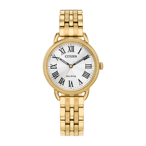 Citizen Ladies Classic Coin Edge Yellow-Tone Eco-Drive Watch Geralds Jewelry Oak Harbor, WA