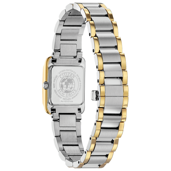 Citizen Ladies L Bianca White and Yellow-Tone Eco-Drive Watch Image 3 Geralds Jewelry Oak Harbor, WA