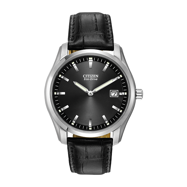 Citizen Men's Corso Silver-Tone and Black Eco-Drive Watch Geralds Jewelry Oak Harbor, WA