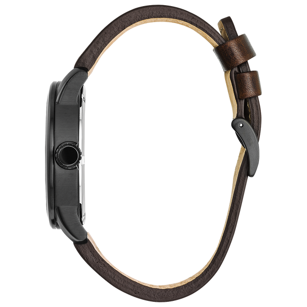 Citizen Men's Garrison Brown Leather Band and Blue Dial Eco-Drive Watch Image 2 Geralds Jewelry Oak Harbor, WA