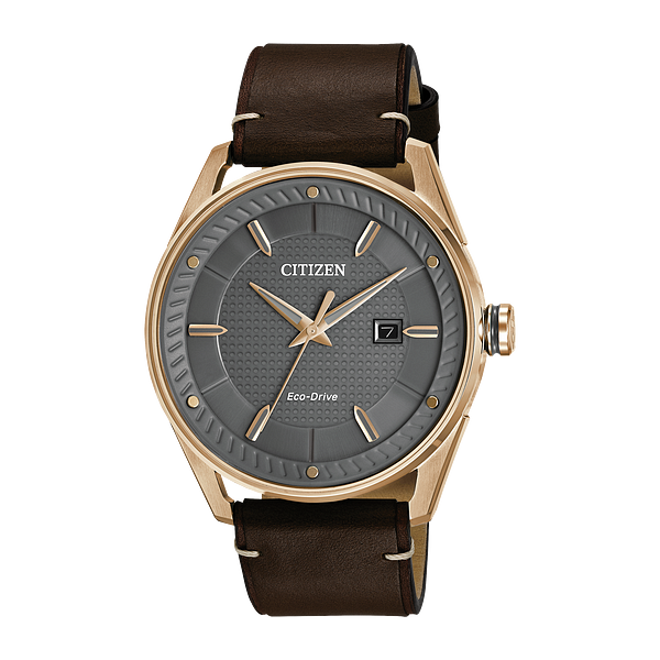 Citizen Men's Sport Casual Brown Leather Band Eco-Drive Watch Geralds Jewelry Oak Harbor, WA