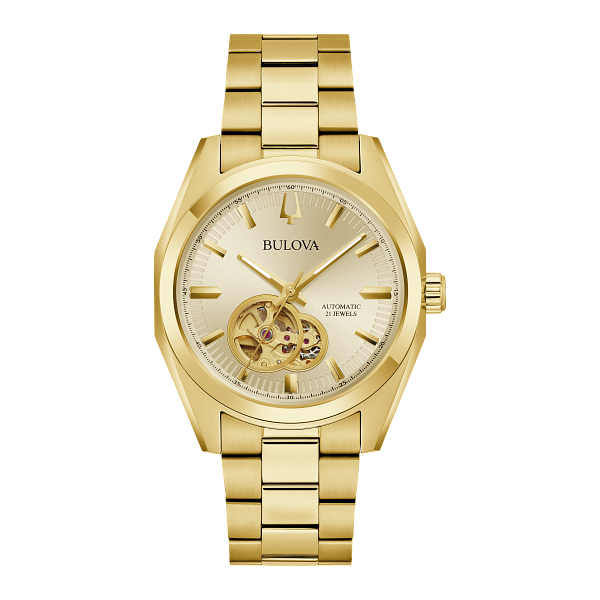 Bulova Men's Yellow-Tone Surveyor Automatic Watch Geralds Jewelry Oak Harbor, WA