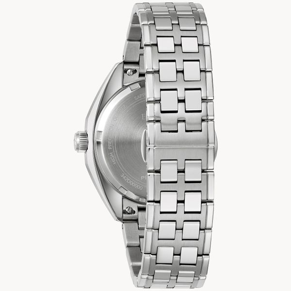 Bulova Men's Jet Star Silver-Tone and Maroon Dial Watch Image 3 Geralds Jewelry Oak Harbor, WA