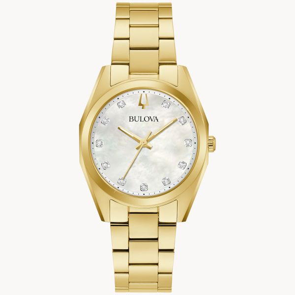 Bulova Diamond Classic Surveyor Yellow-Tone Ladies Watch Geralds Jewelry Oak Harbor, WA