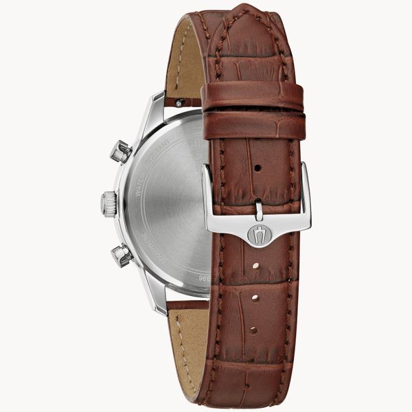 Bulova Classic Sutton Chronograph Brown Leather Men's Watch Image 3 Geralds Jewelry Oak Harbor, WA