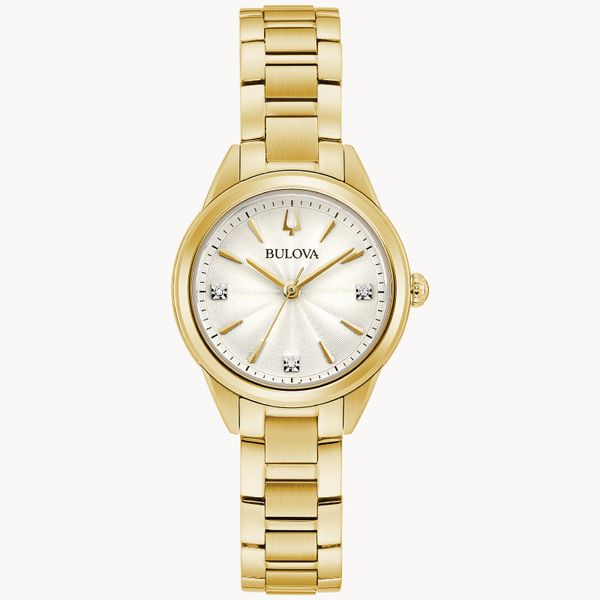 Bulova Ladies Classic Sutton Yellow-Tone with Diamond Watch Geralds Jewelry Oak Harbor, WA