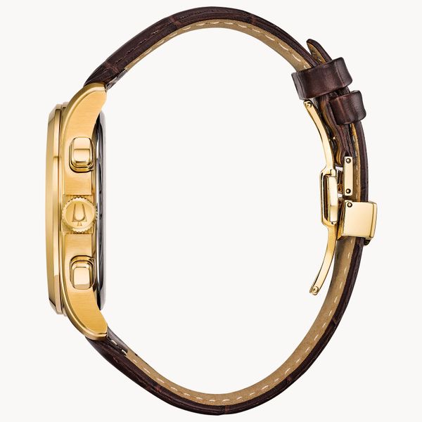 Bulova Men's Wilton Classic Brown Leather Band Watch Image 2 Geralds Jewelry Oak Harbor, WA