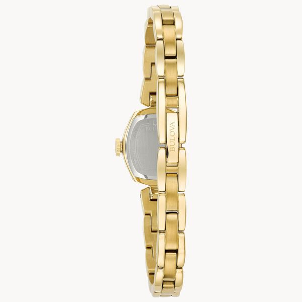 Bulova Ladies Yellow-Tone Watch With Champagne Dial And Bracelet With Jewelry Clasp Closure Image 3 Geralds Jewelry Oak Harbor, WA