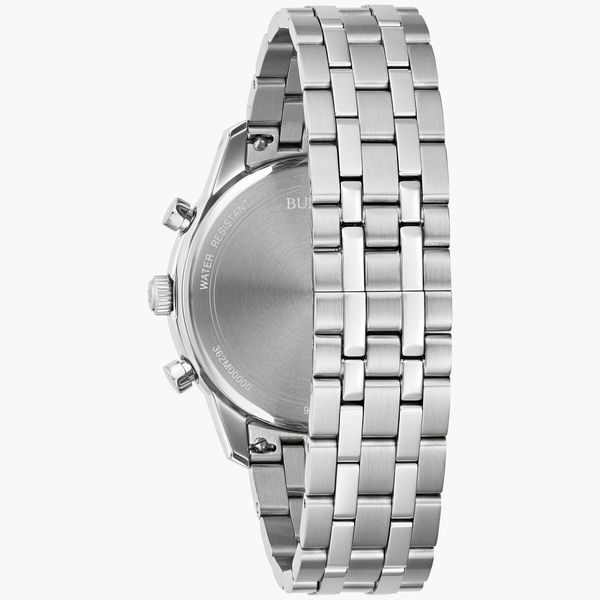 Bulova Men's Classic Sutton Silver-Tone And Blue Accented Watch Image 3 Geralds Jewelry Oak Harbor, WA