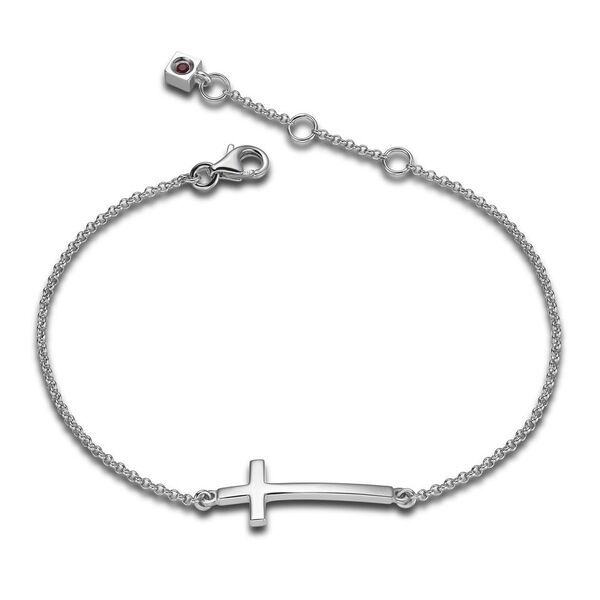 ELLE Sterling Silver with Rhodium Plating Cross Bracelet Geralds Jewelry Oak Harbor, WA