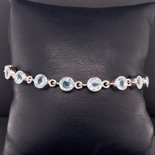 5MM Round Blue Topaz Bracelet Image 2 Geralds Jewelry Oak Harbor, WA